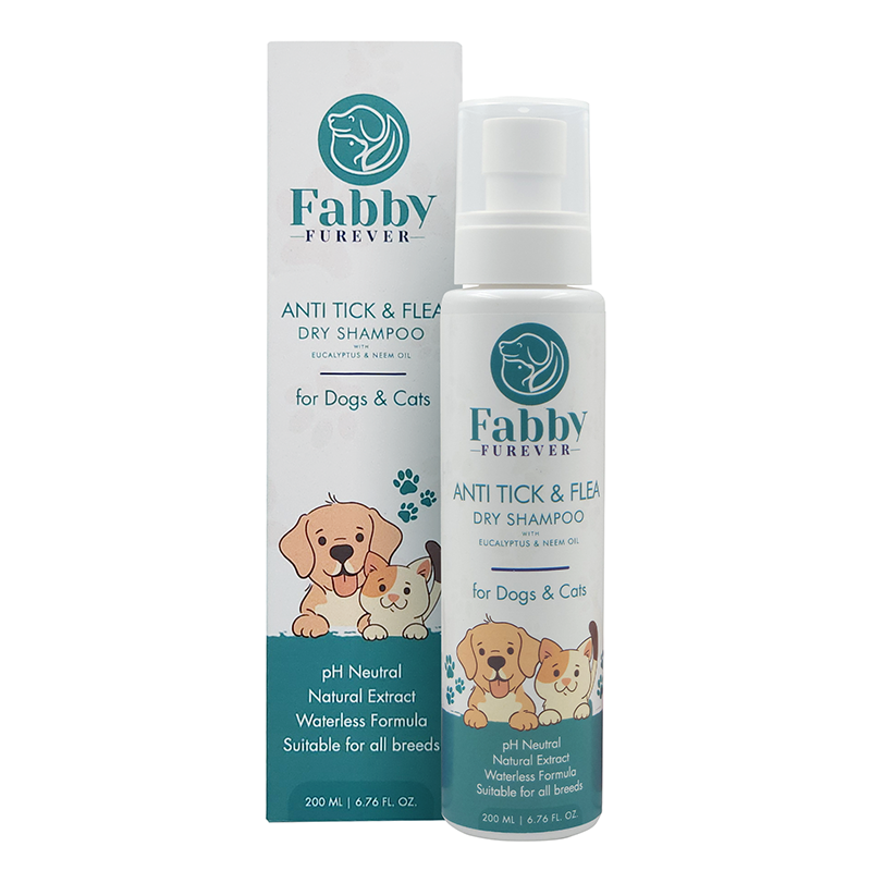 Fabby Furever Anti Tick & Flea Waterless Shampoo(200 ml) with Pet Wipes(10 Wipes), Safe & Gentle Grooming for All Breeds