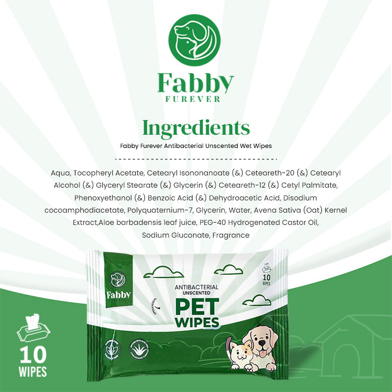 Fabby Furever Anti Tick & Flea Waterless Shampoo(200 ml) with Pet Wipes(10 Wipes), Safe & Gentle Grooming for All Breeds